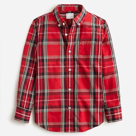 Crewcuts Other - CREWCUTS J. Crew Boys Tartan Plaid Button Down Shirt Red White Black